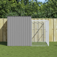 Hondenhok met ren 214x253x181 cm staal lichtgrijs 214 x 253 x 181 cm Lichtgrijs