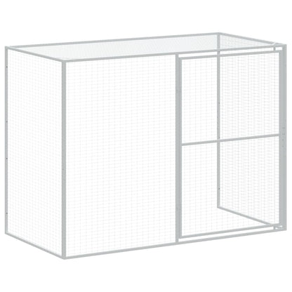 Hondenhok met ren 214x1069x181 cm staal lichtgrijs 214 x 1069 x 181 cm Lichtgrijs