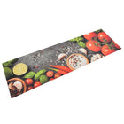 Washable kitchen mat vegetable print 45x150 cm velvet