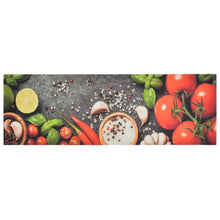 Keukenmat Wasbaar Groenteprint Fluweel 60 x 180 cm Grijs en rood