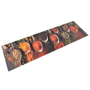 Washable kitchen mat spoon and herb print 45x150 cm velvet