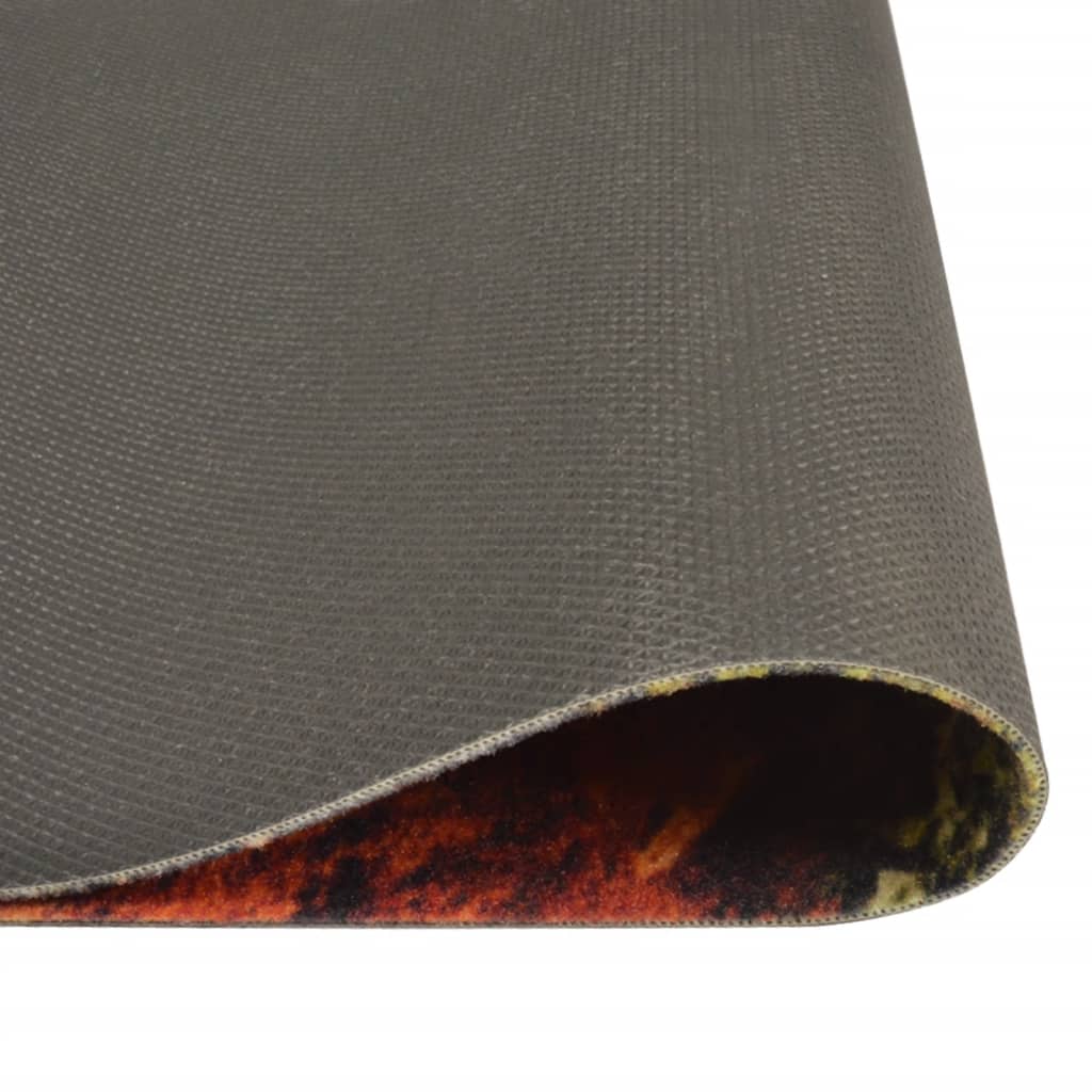 Keukenmat Wasbaar Lepel- En Kruidenprint Fluweel 60 x 300 cm Zwart en rood