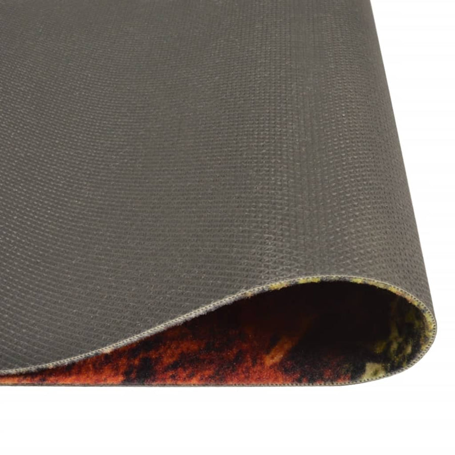 Keukenmat Wasbaar Lepel- En Kruidenprint Fluweel 60 x 300 cm Zwart en rood