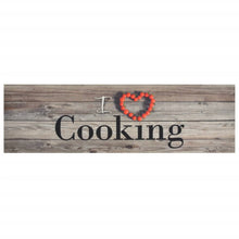 Keukenmat wasbaar cooking-print 45x150 cm fluweel grijs