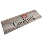 Washable kitchen mat cooking print 60x180 cm velvet grey
