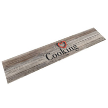 Keukenmat Wasbaar Cooking-Print Fluweel Grijs 60 x 300 cm Hout