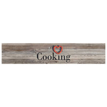 Keukenmat Wasbaar Cooking-Print Fluweel Grijs 60 x 300 cm Hout