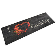 Washable Kitchen Mat cooking-print 60x180 cm velvet black