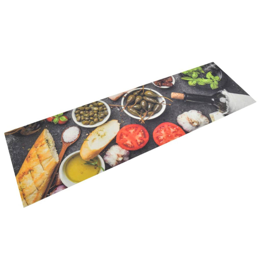 Keukenmat Wasbaar Wijn- En Dinerprint Fluweel 45 x 150 cm Multikleur