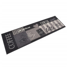 Keukenmat Wasbaar Koffieprint Fluweel Zwart 45 x 150 cm Koffiebruin