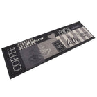 Keukenmat 60x180 cm koffieprint fluweel zwart