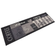 Keukenmat Wasbaar Koffieprint Fluweel Zwart 60 x 180 cm Koffiebruin