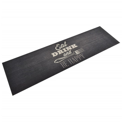 Keukenmat Wasbaar Keukenprint Fluweel 45 x 150 cm Zwart en wit
