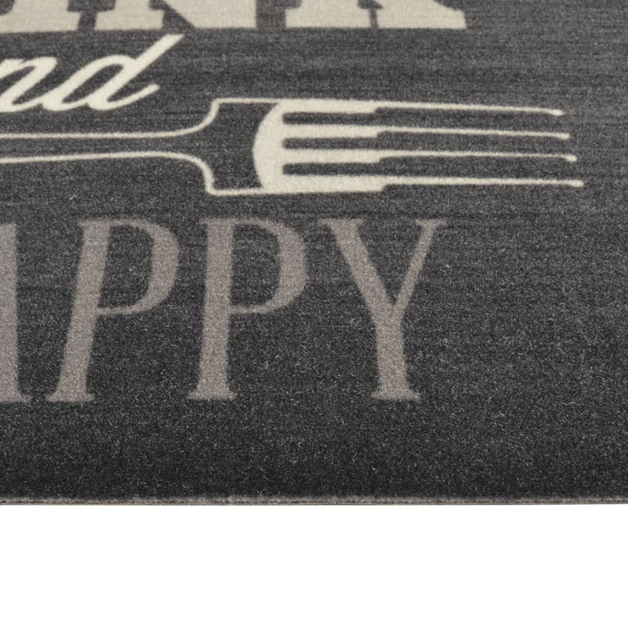 Keukenmat Wasbaar Keukenprint Fluweel 45 x 150 cm Zwart en wit