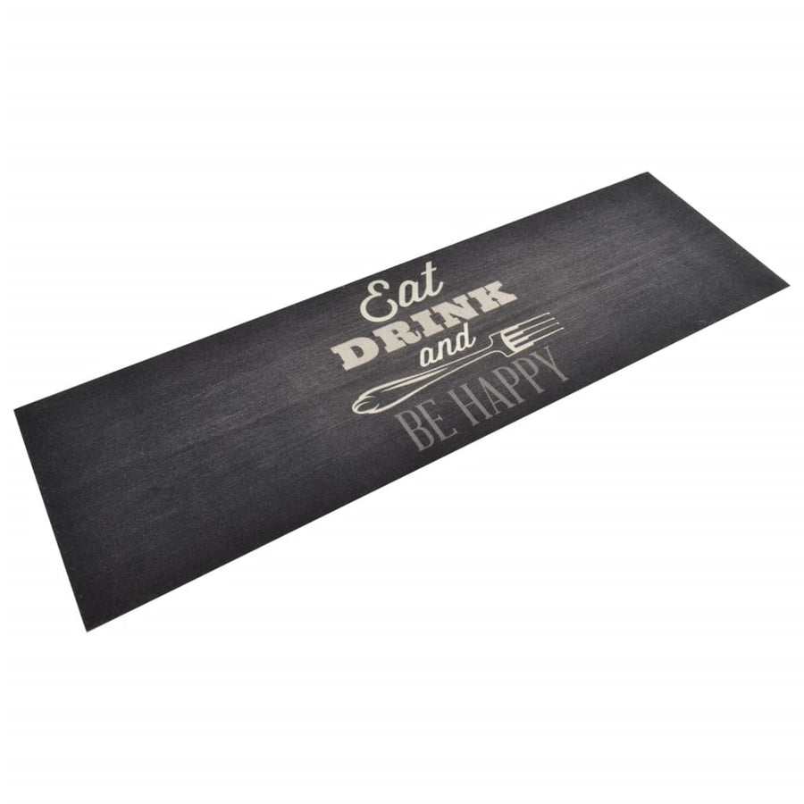 Keukenmat Wasbaar Keukenprint Fluweel 60 x 180 cm Zwart en wit