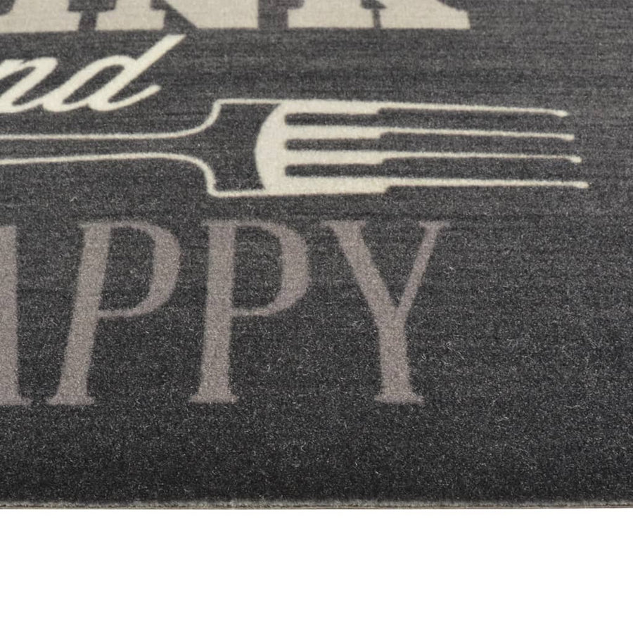 Keukenmat Wasbaar Keukenprint Fluweel 60 x 180 cm Zwart en wit