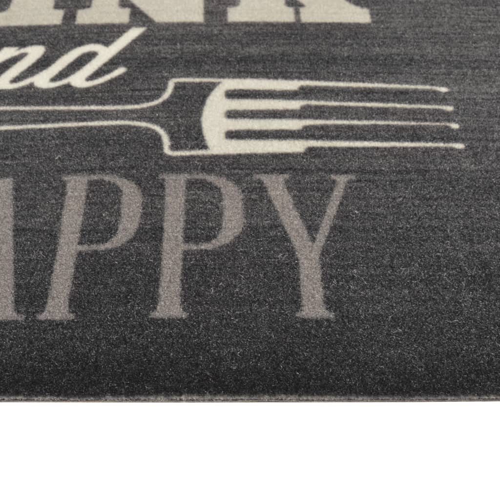 Keukenmat Wasbaar Keukenprint Fluweel 60 x 300 cm Zwart en wit
