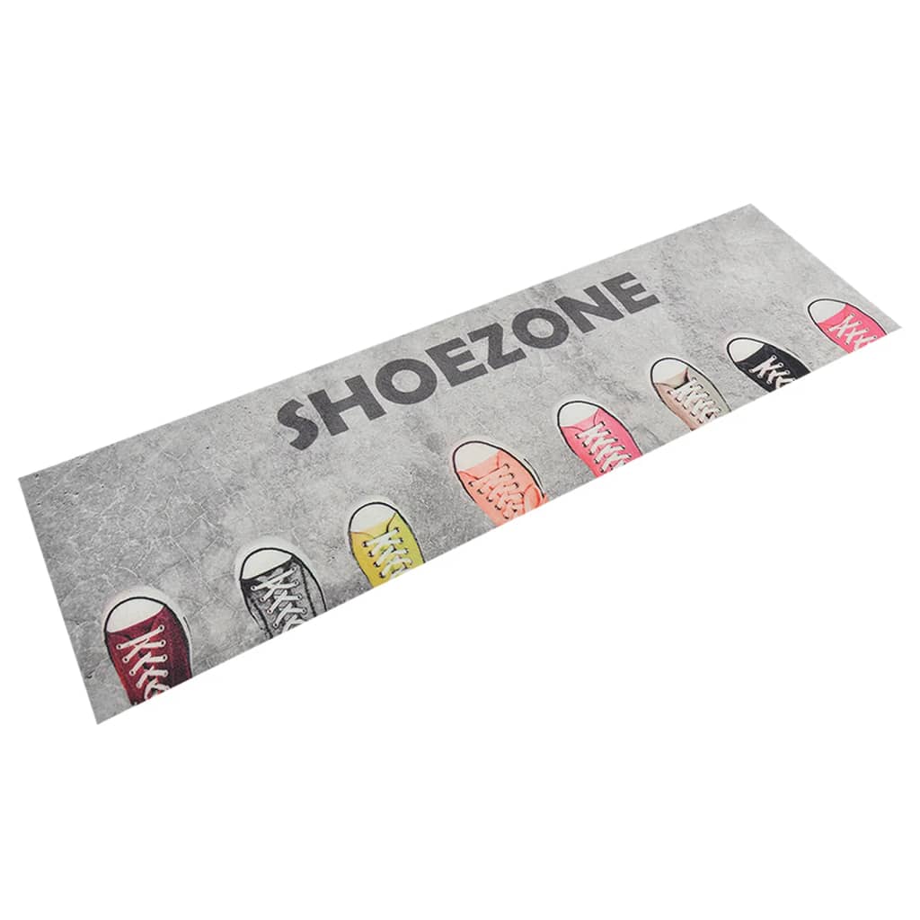 Keukenmat Wasbaar Shoezone-Print Fluweel 45 x 150 cm Grijs
