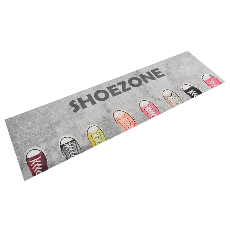 Keukenmat Wasbaar Shoezone-Print Fluweel 45 x 150 cm Grijs