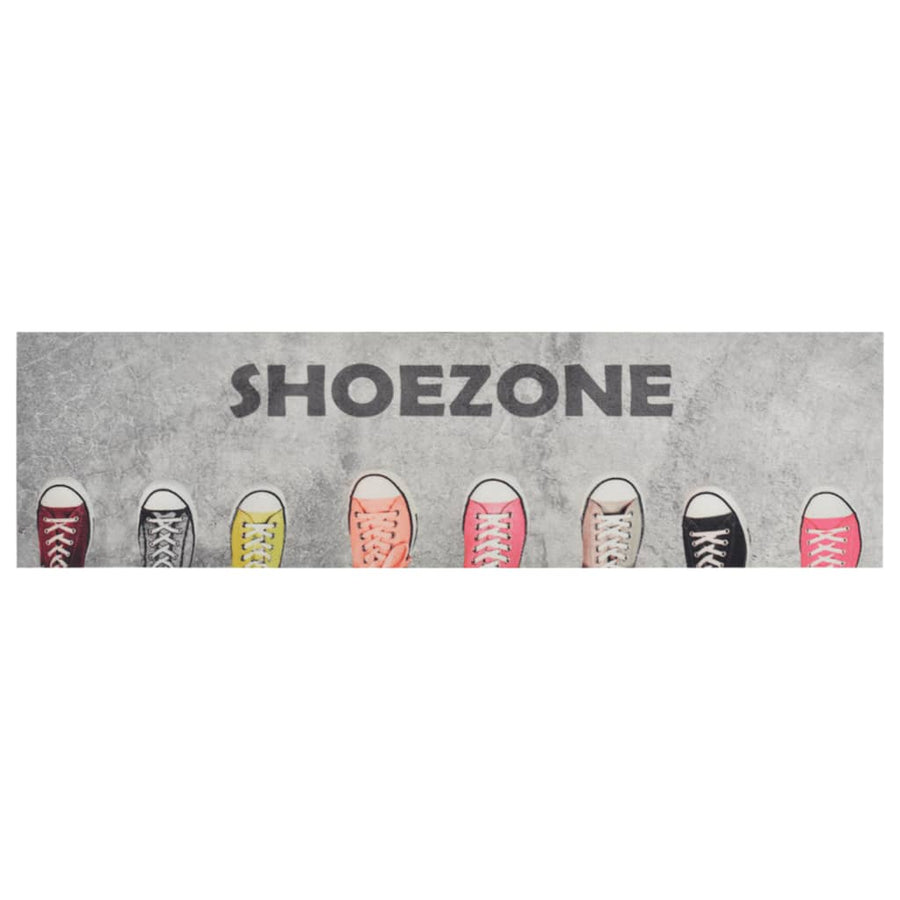 Keukenmat Wasbaar Shoezone-Print Fluweel 45 x 150 cm Grijs