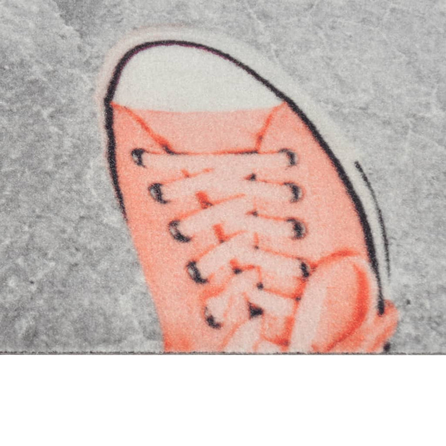 Keukenmat wasbaar shoezone-print 60x180 cm fluweel
