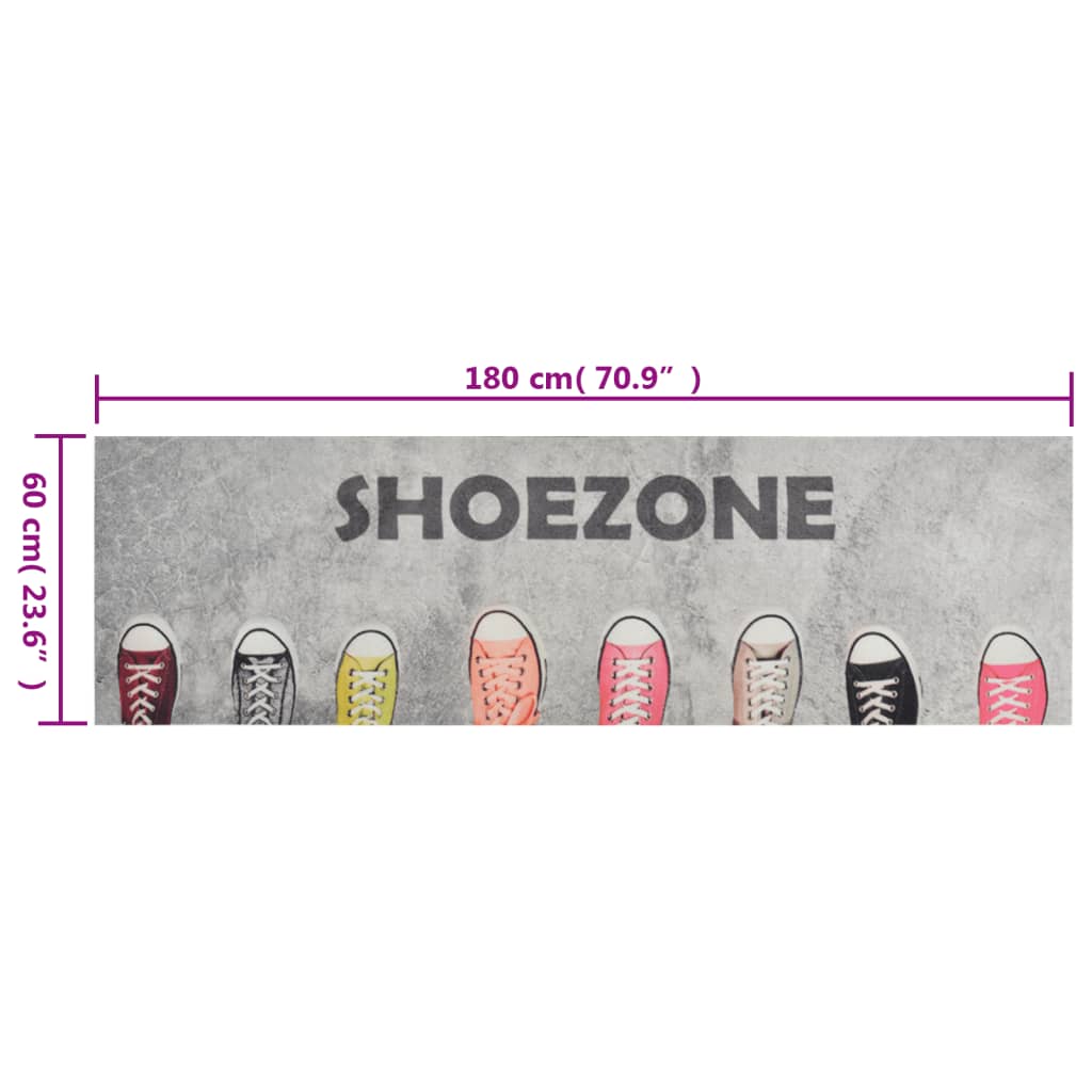 Keukenmat wasbaar shoezone-print 60x180 cm fluweel