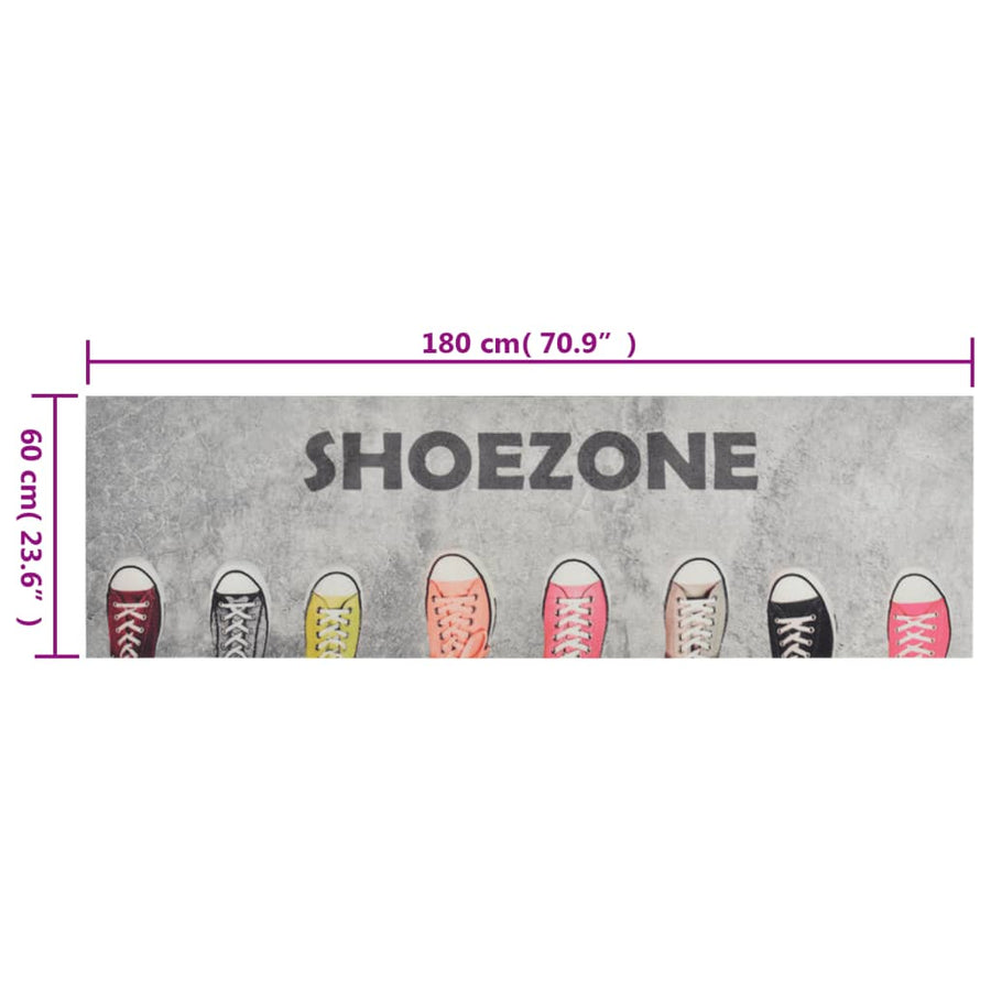 Keukenmat wasbaar shoezone-print 60x180 cm fluweel