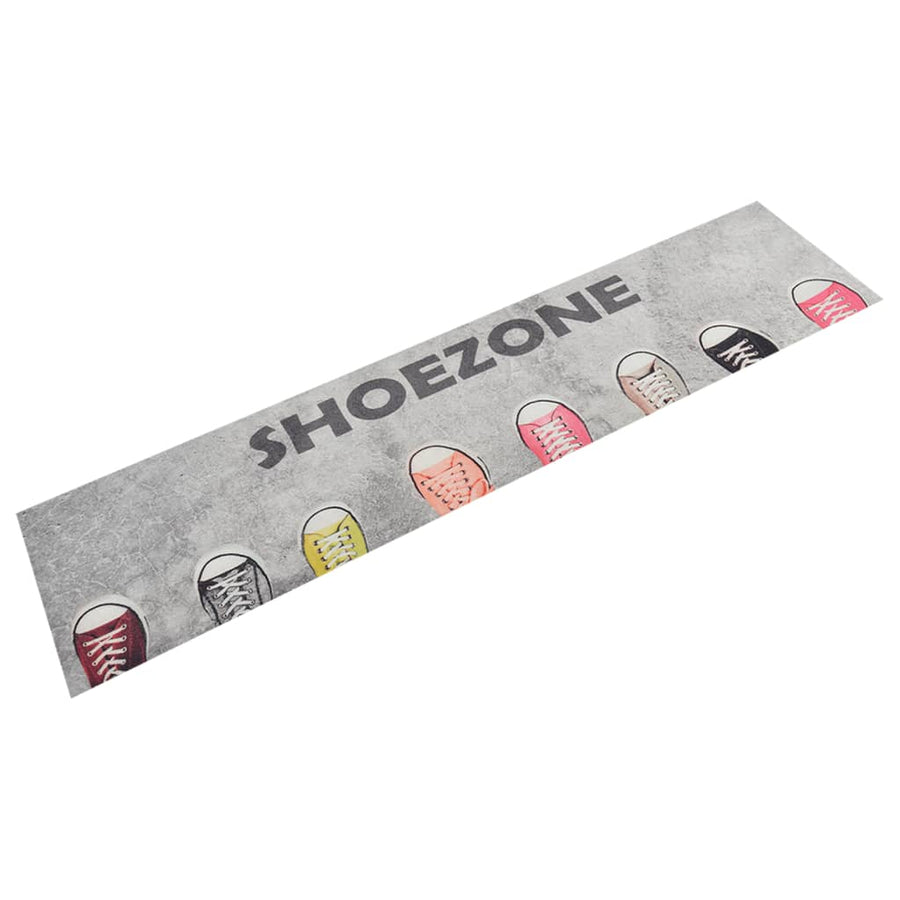 Keukenmat Wasbaar Shoezone-Print Fluweel 60 x 300 cm Grijs
