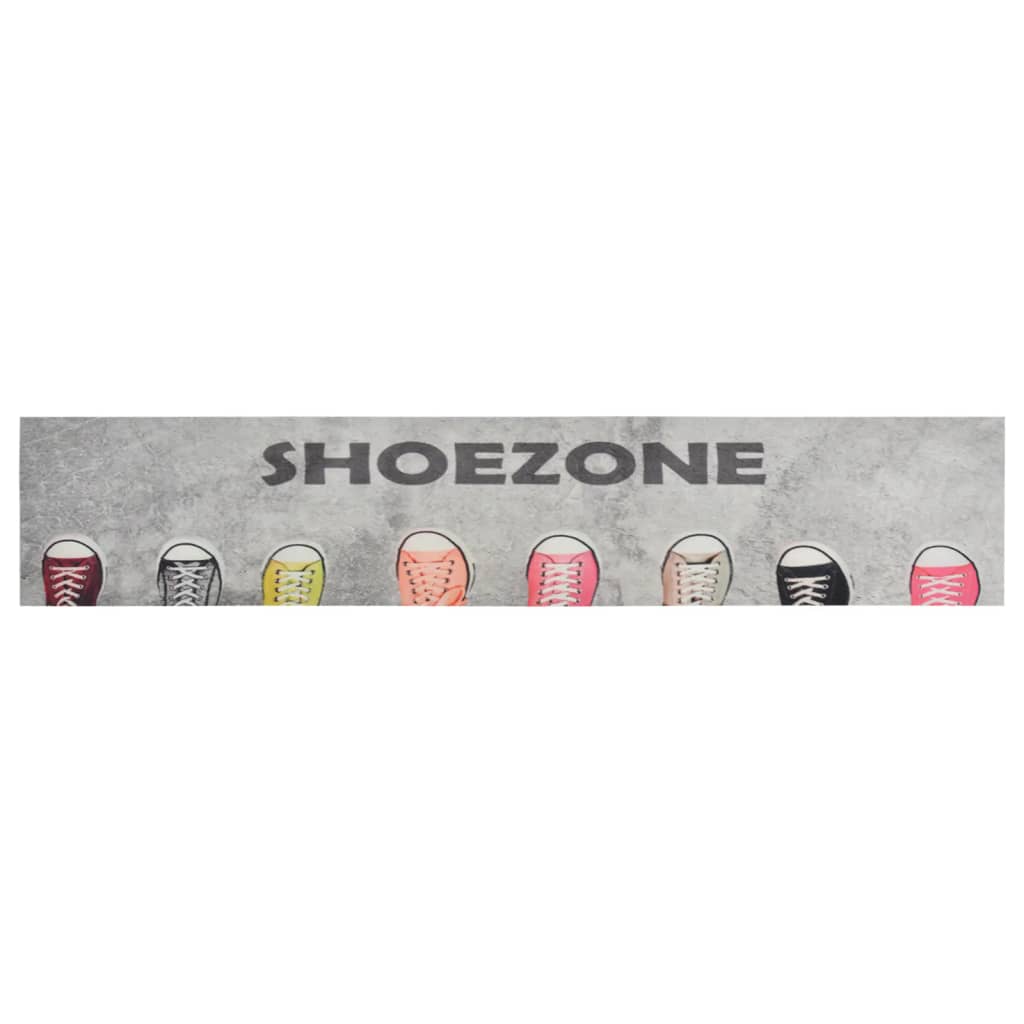 Keukenmat Wasbaar Shoezone-Print Fluweel 60 x 300 cm Grijs