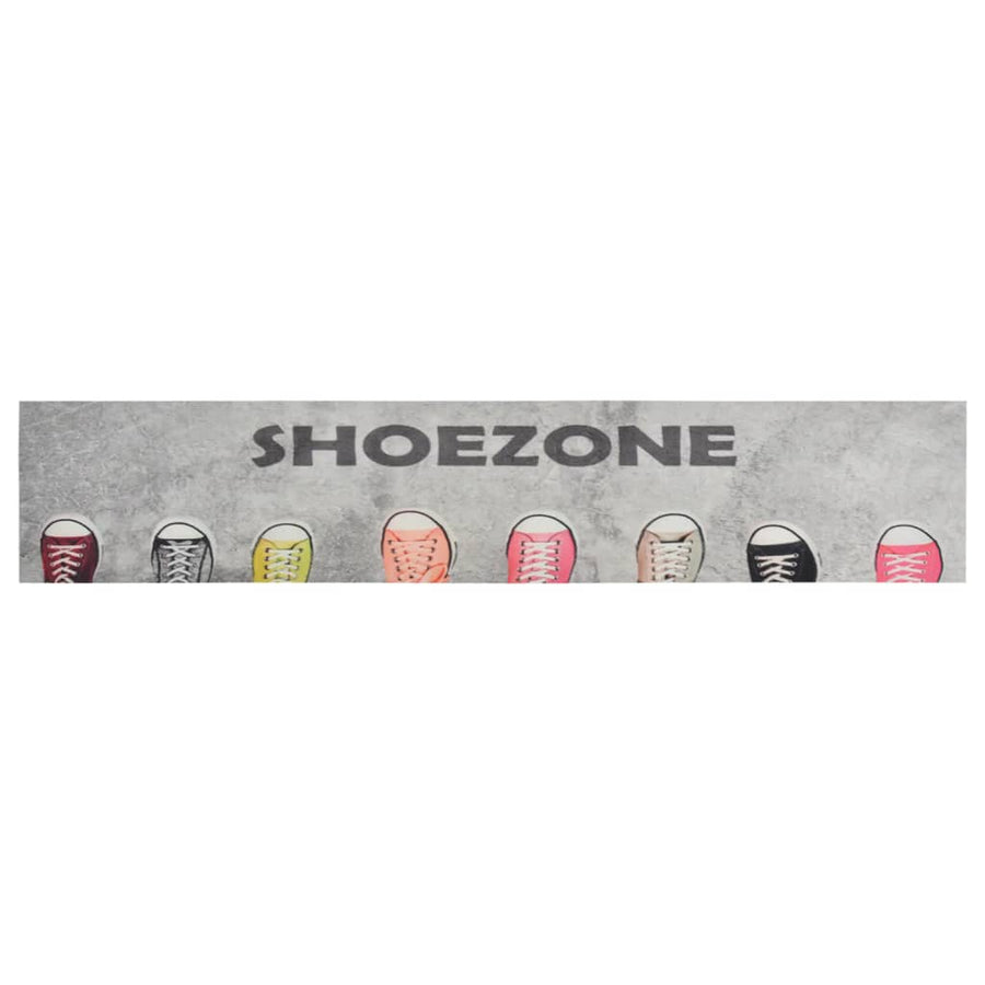 Keukenmat Wasbaar Shoezone-Print Fluweel 60 x 300 cm Grijs