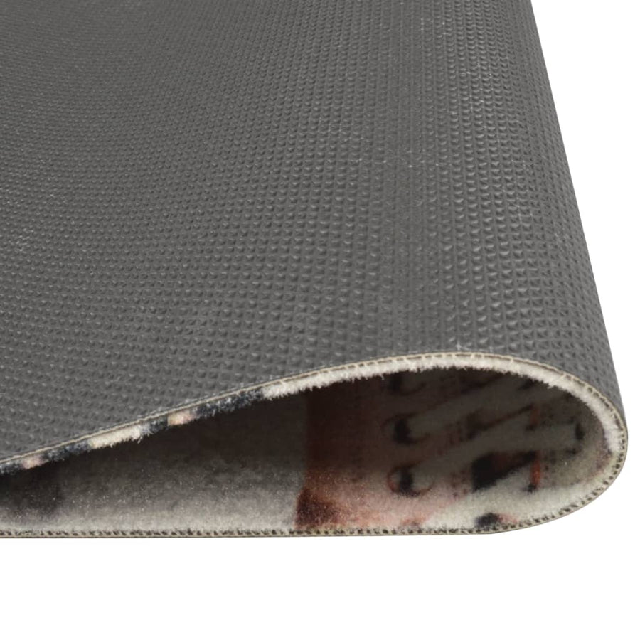 Keukenmat Wasbaar Shoezone-Print Fluweel 60 x 300 cm Grijs