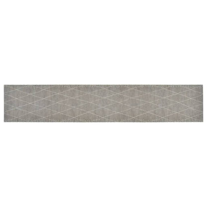 Keukenmat Wasbaar Geruit Fluweel 60 x 300 cm Lichtgrijs