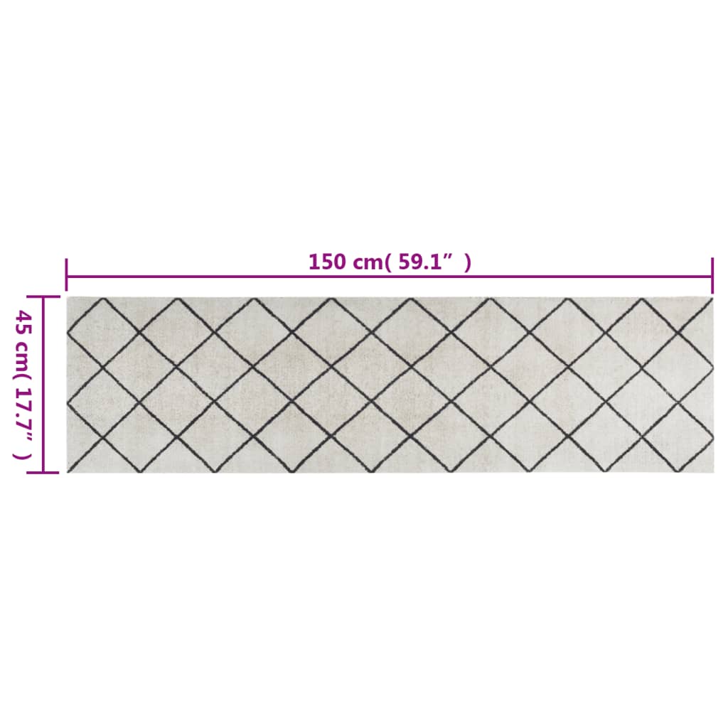 Keukenmat Wasbaar Geblokt Fluweel 45 x 150 cm Vierkant