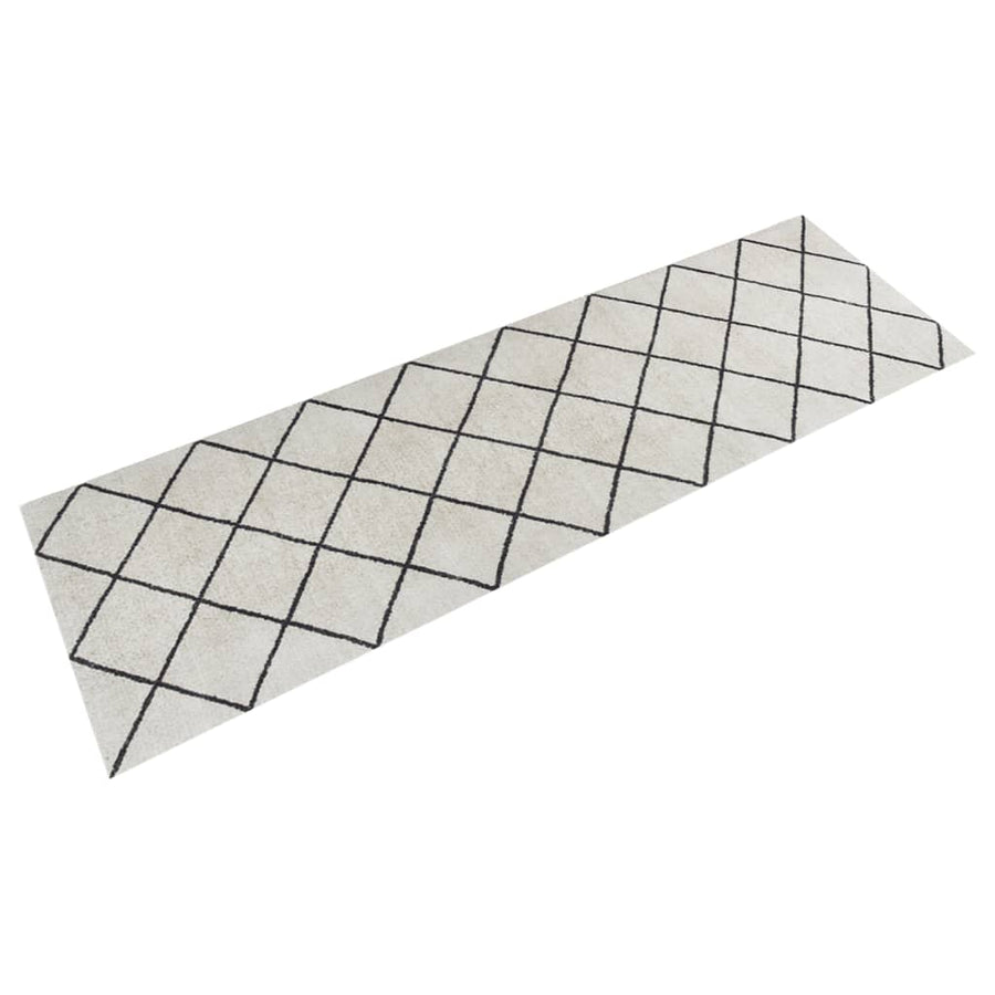 Keukenmat Wasbaar Geblokt Fluweel 60 x 180 cm Vierkant
