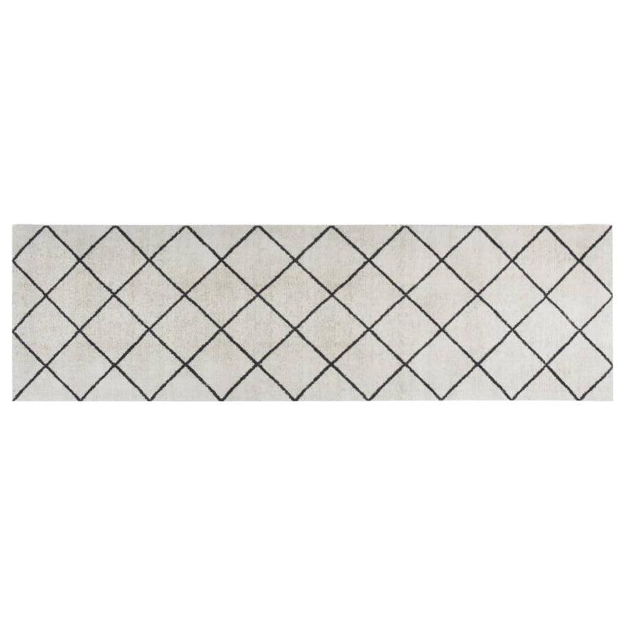 Keukenmat Wasbaar Geblokt Fluweel 60 x 180 cm Vierkant