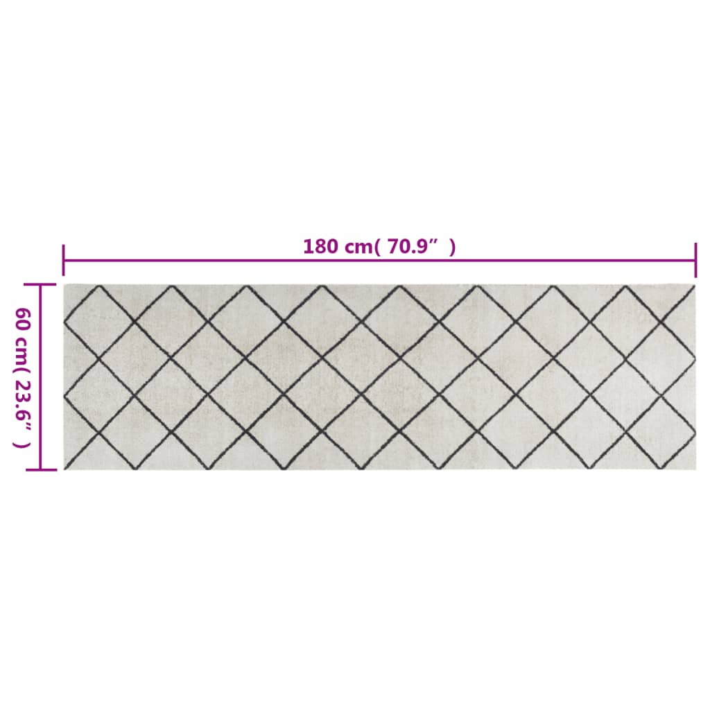 Keukenmat Wasbaar Geblokt Fluweel 60 x 180 cm Vierkant