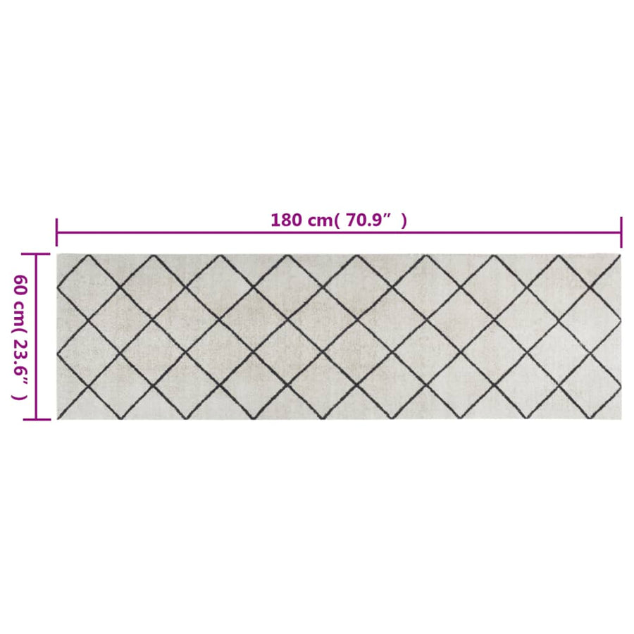 Keukenmat Wasbaar Geblokt Fluweel 60 x 180 cm Vierkant
