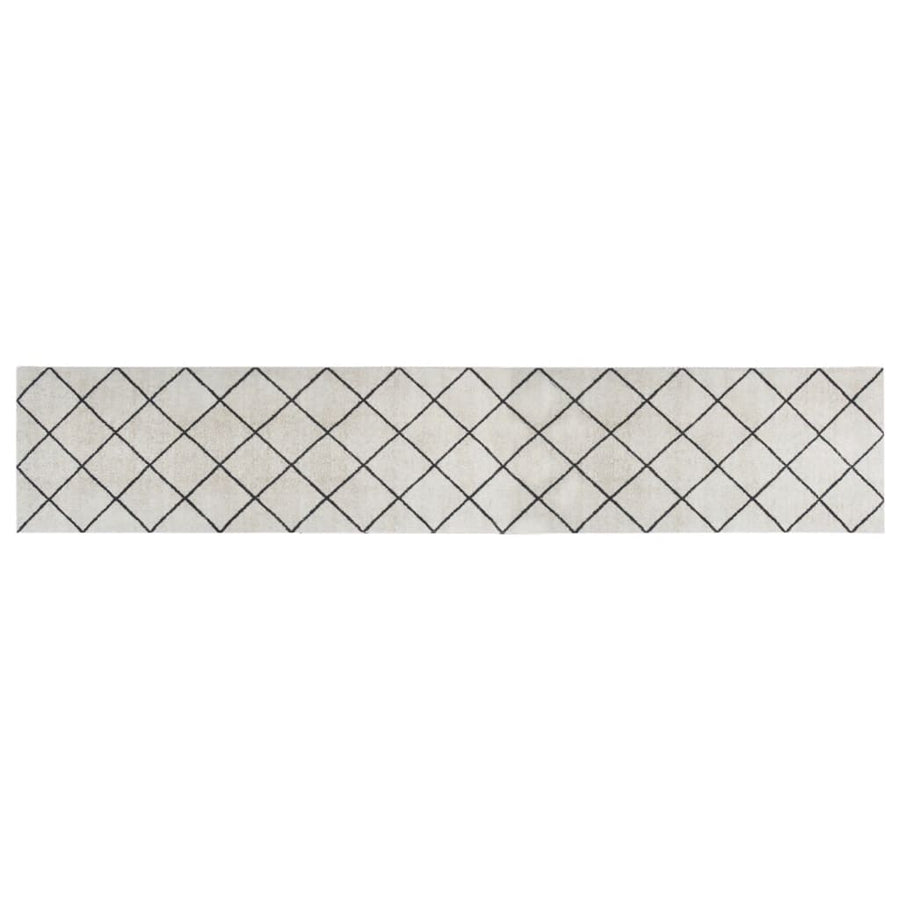 Keukenmat Wasbaar Geblokt Fluweel 60 x 300 cm Vierkant