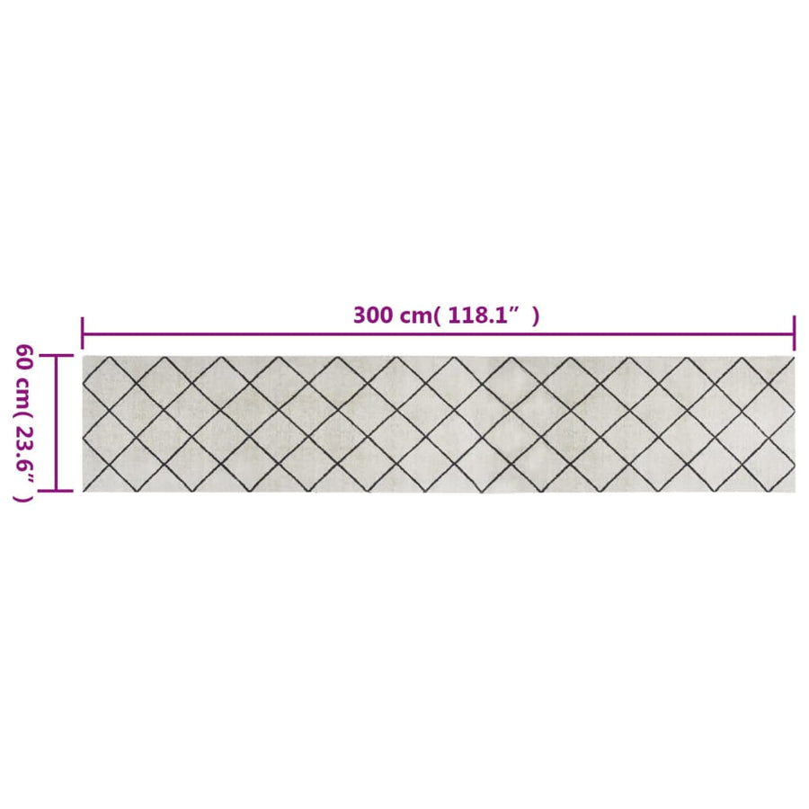 Keukenmat Wasbaar Geblokt Fluweel 60 x 300 cm Vierkant