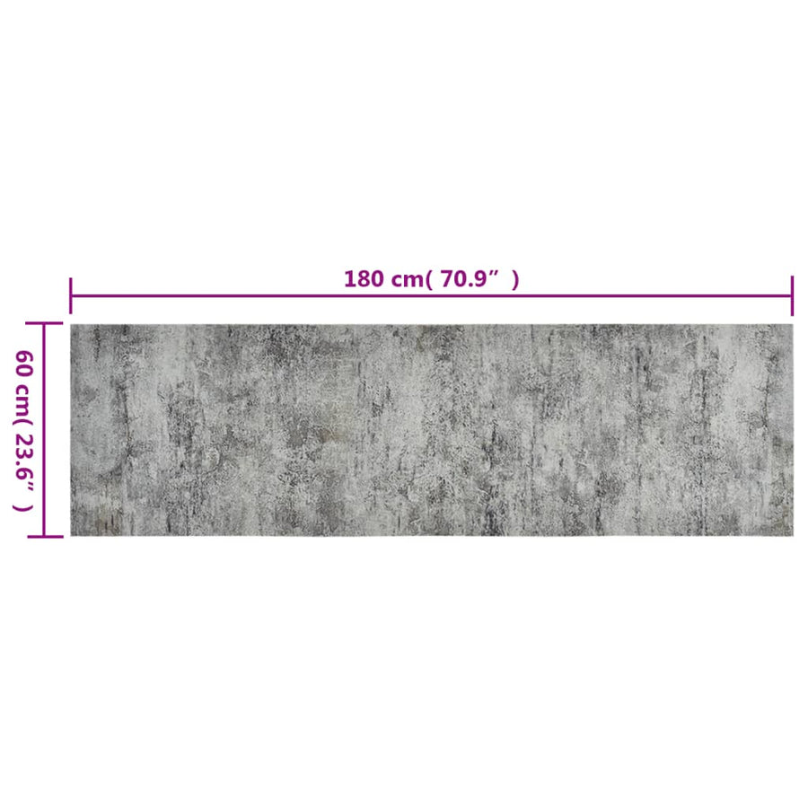 Keukenmat Wasbaar Betonprint Fluweel 60 x 180 cm grey ad black