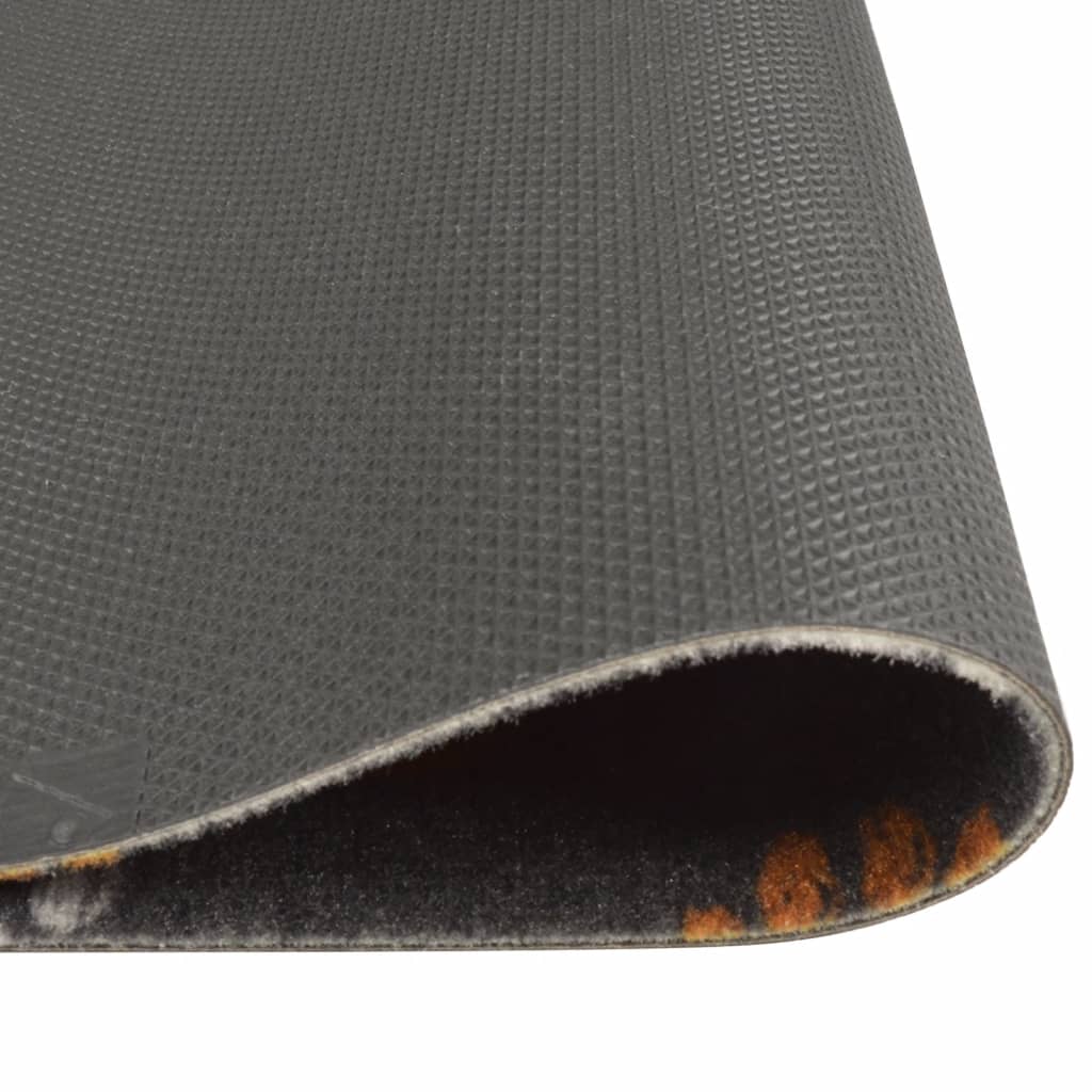Keukenmat Wasbaar Potenprint Fluweel 60 x 180 cm Grijs met pootafdrukken