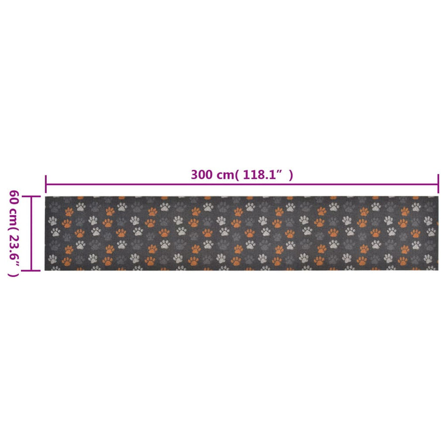Keukenmat wasbaar potenprint 60x300 cm fluweel