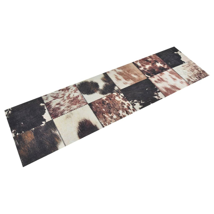 Keukenmat Wasbaar Dierenhuidprint Fluweel 45 x 150 cm Zwart en bruin