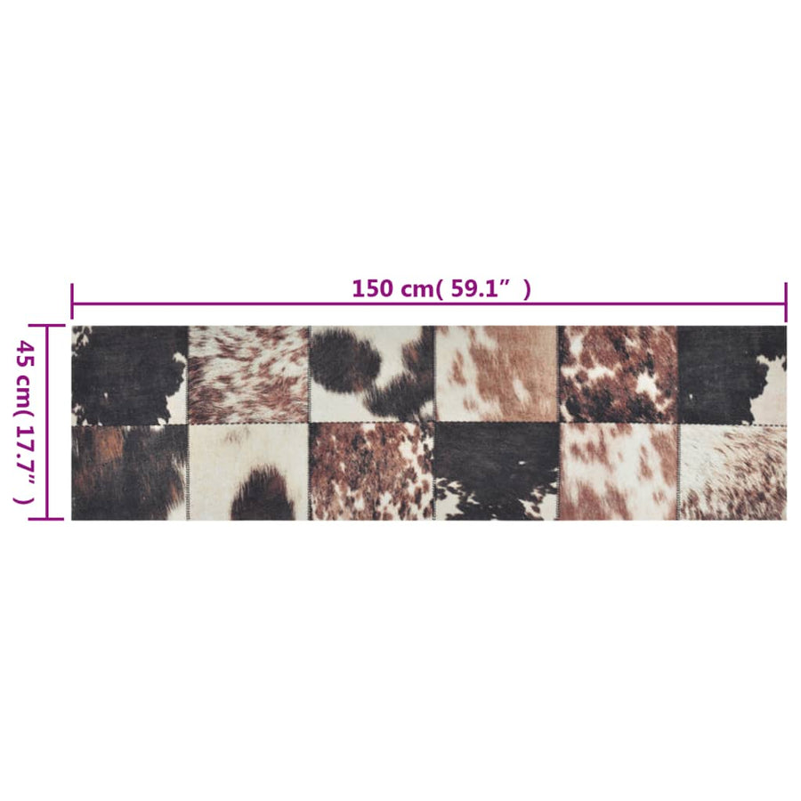 Keukenmat Wasbaar Dierenhuidprint Fluweel 45 x 150 cm Zwart en bruin