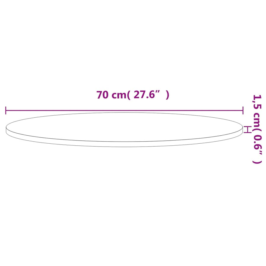 Tafelblad Rond Ø70X1,5 Cm Massief Beukenhout