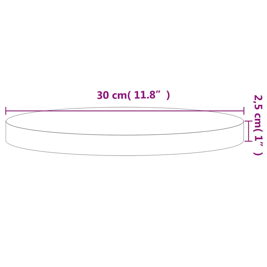 Tafelblad Rond Ø30X2,5 Cm Massief Beukenhout 1 30 x 2.5 cm Lichtbruin