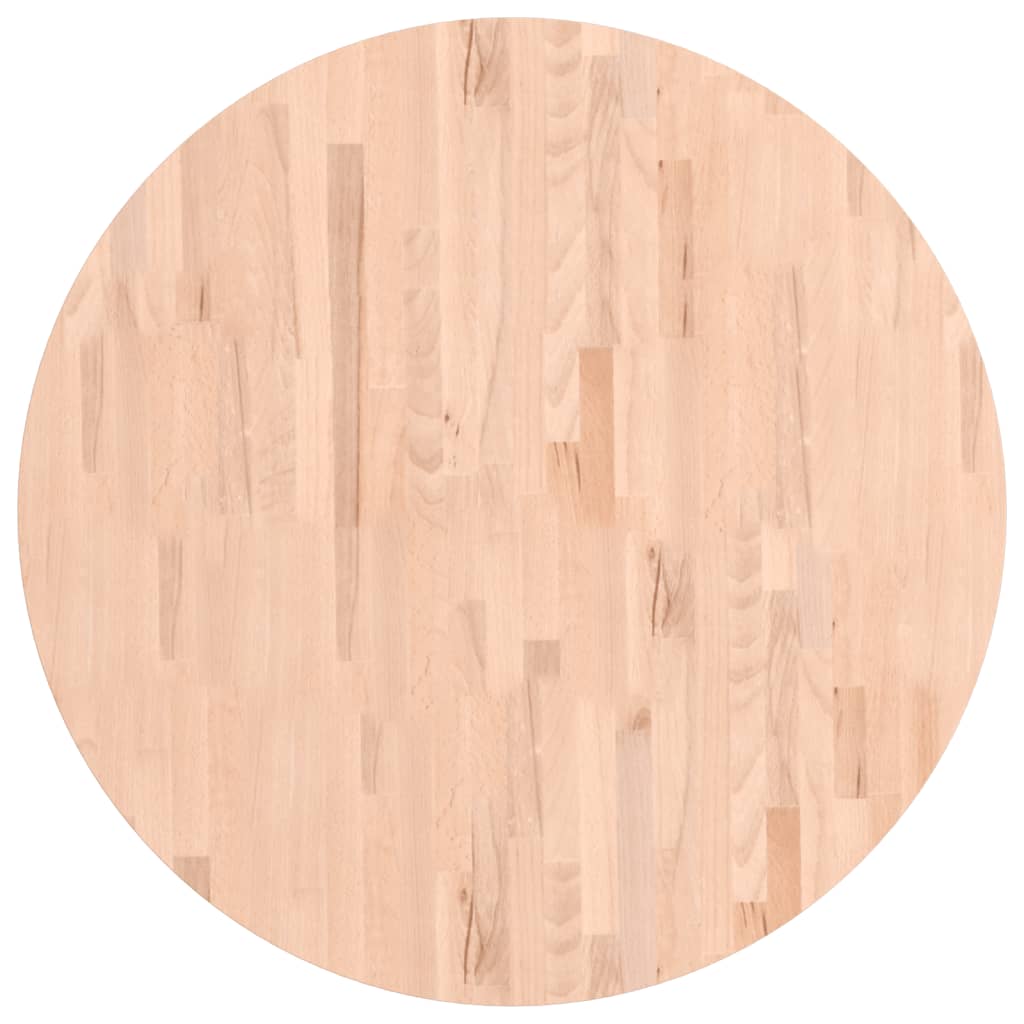 Tafelblad Rond Ø Massief Beukenhout 90 x 4 cm Lichtbruin