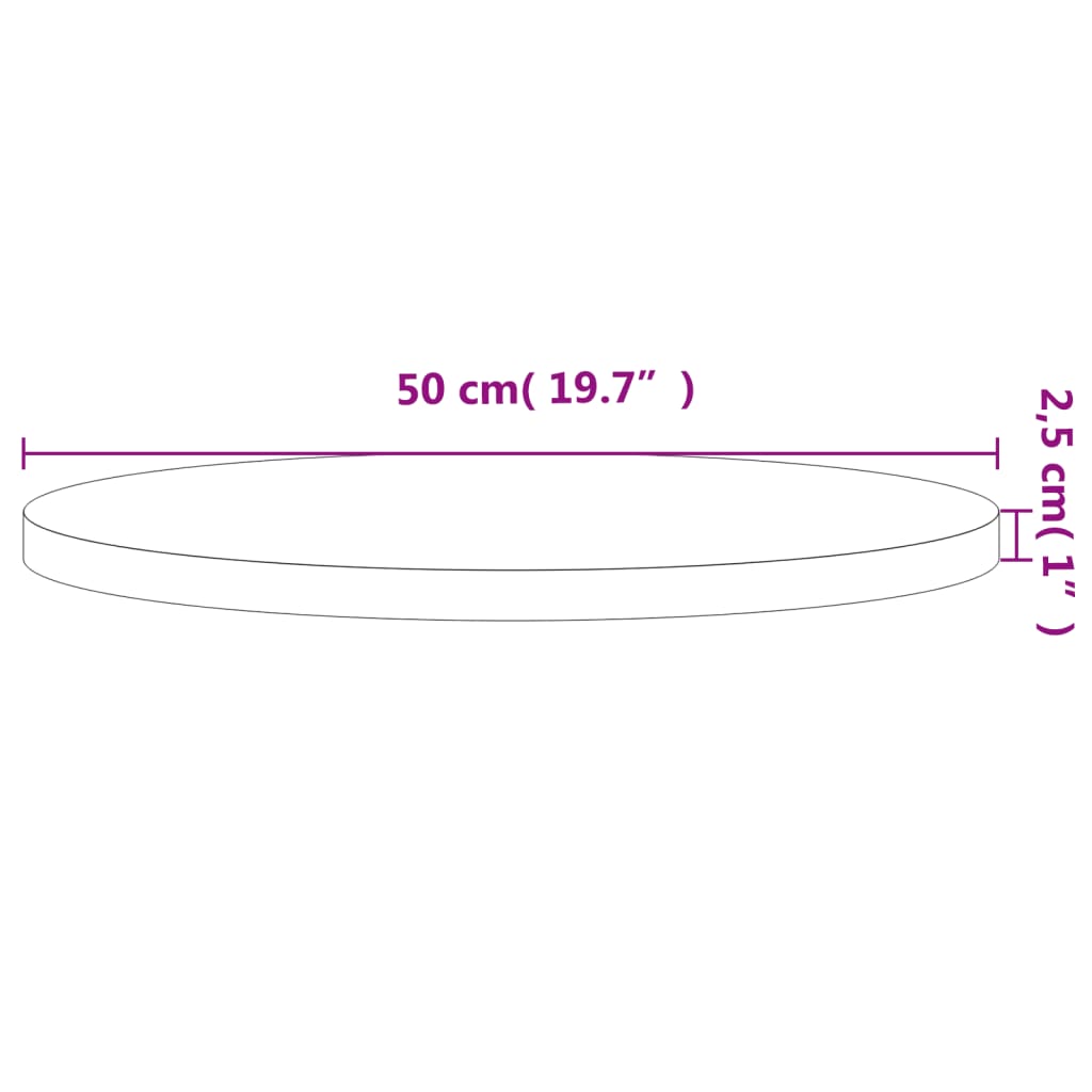 Tafelblad Rond Ø50X2,5 Cm Massief Beukenhout