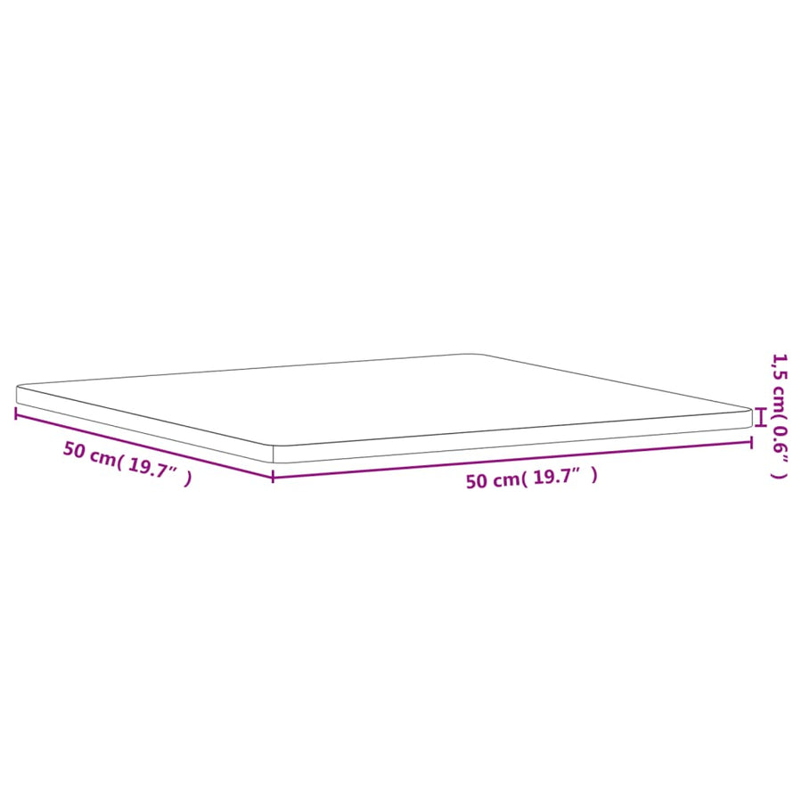 Tafelblad Vierkant 50X50X1,5 Cm Massief Beukenhout
