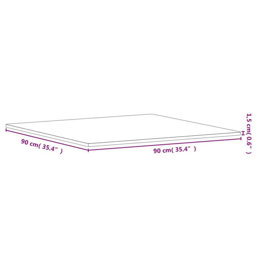 Tafelblad Vierkant 90X90X1,5 Cm Massief Beukenhout